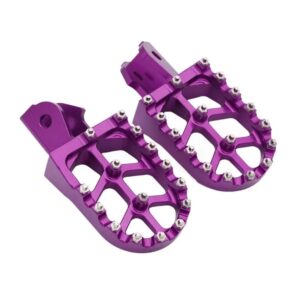 Sur Ron Light Bee X Wide CNC Foot Pegs Purple 6061-T6 Anti-Slip Offroad Upgrade