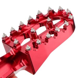 Sur-Ron Light Bee CNC alloy foot pegs serrated teeth close-up