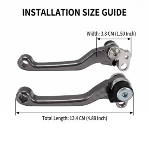 CNC folding adjustable brake lever size chart for Sur-Ron Light Bee and Segway X160, installation dimensions