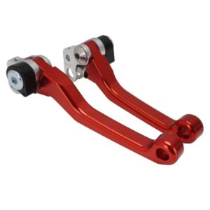 CNC folding adjustable brake lever for Sur-Ron Light Bee and Segway X160, red anodized finish